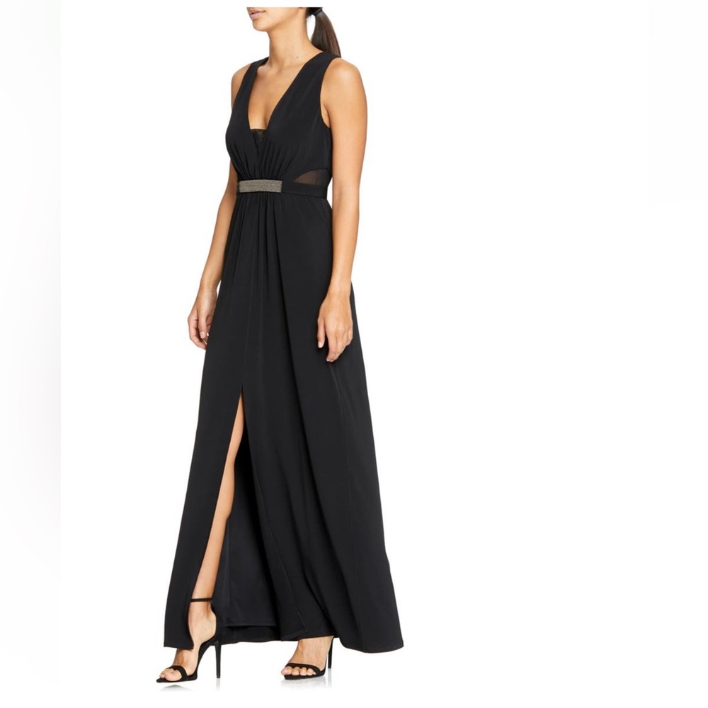 Jewel Waist Crepe Gown